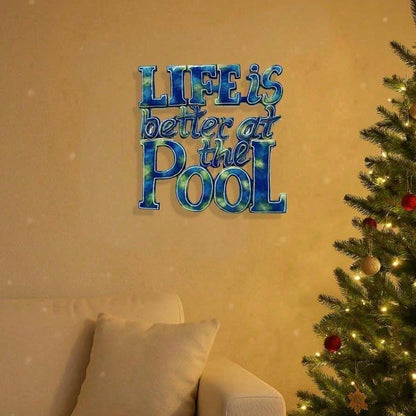 CIFbuy Coastal Beach House Metal Wall Art Summer Pool Party Nautical Home Decor