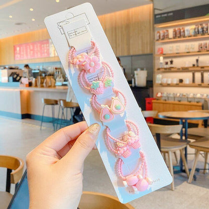 Hair Bands 10/20 Pcs/Bag Shiny Flowers Baby Scrunchies Rubber Kids Accessories