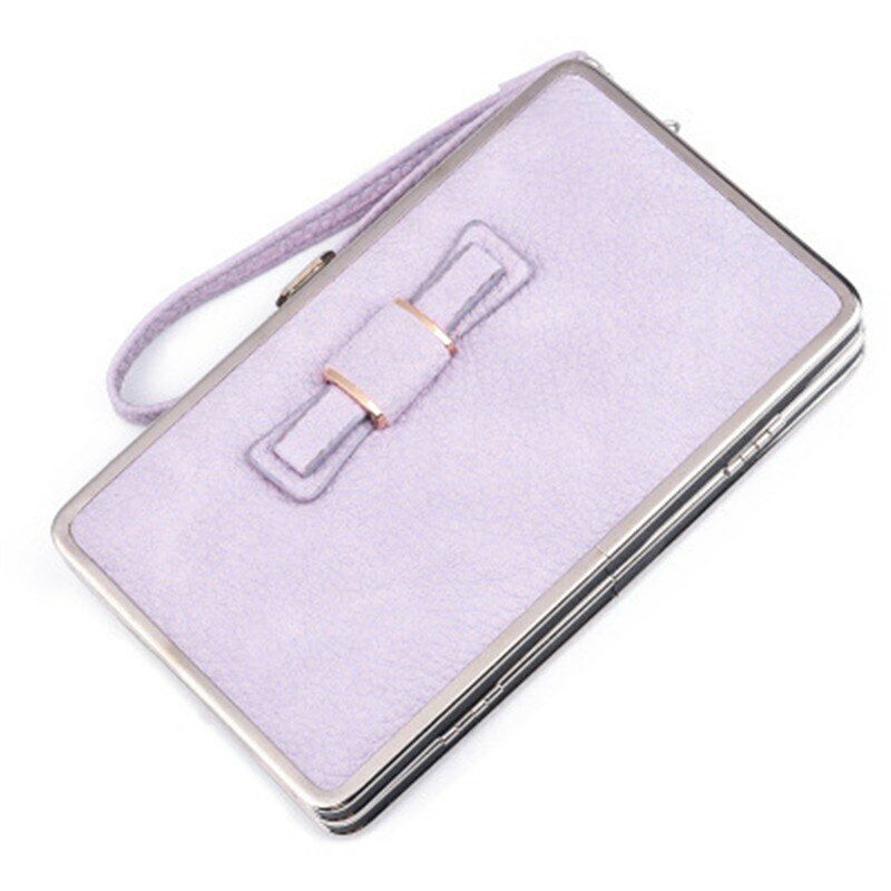 Women's PU Leather Wallet the Long Money Clamps Bag Clip Billfold Card Purse