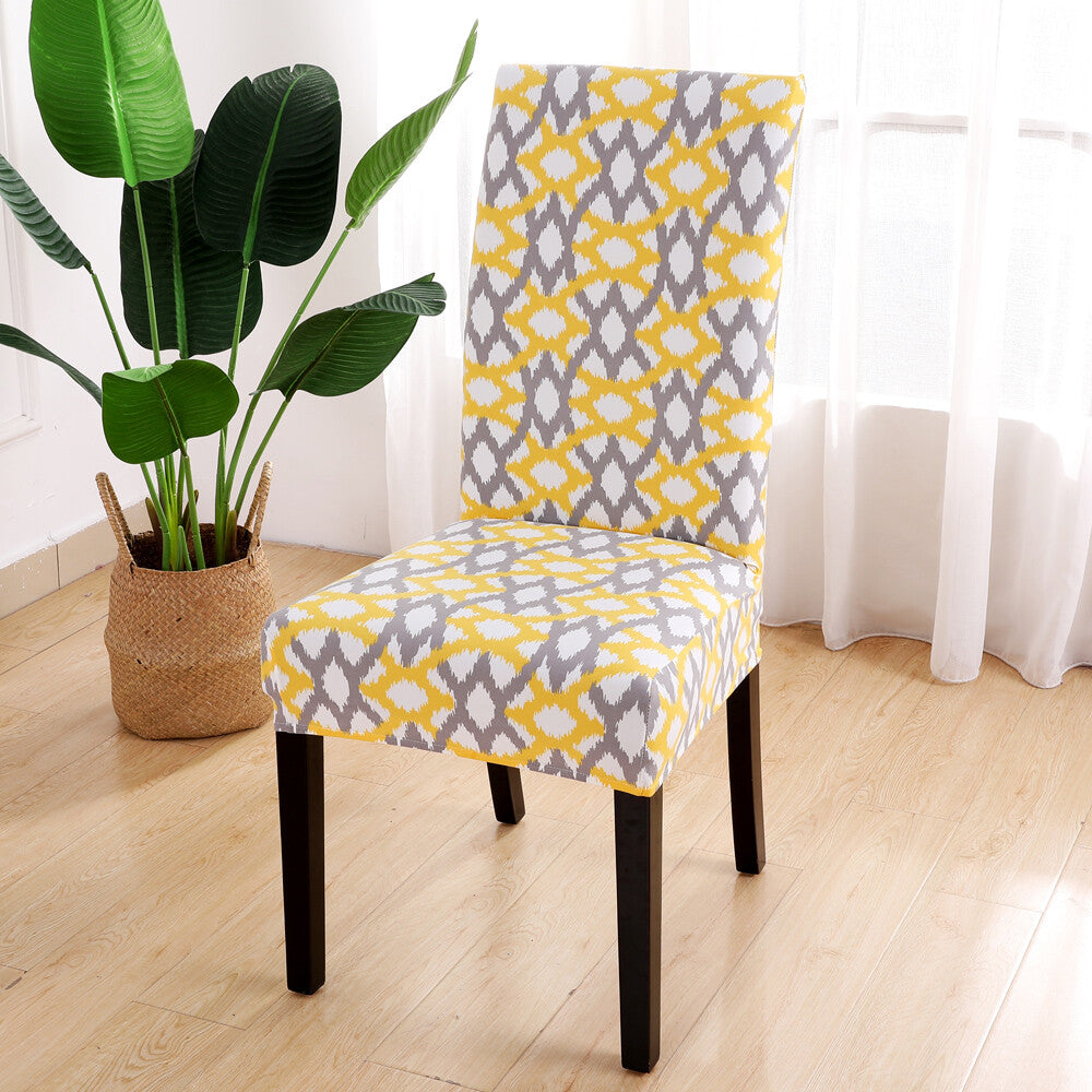 1/4/6pcs Stretch Spandex Dining Room Printed Chair Covers Slipcovers Home Decor