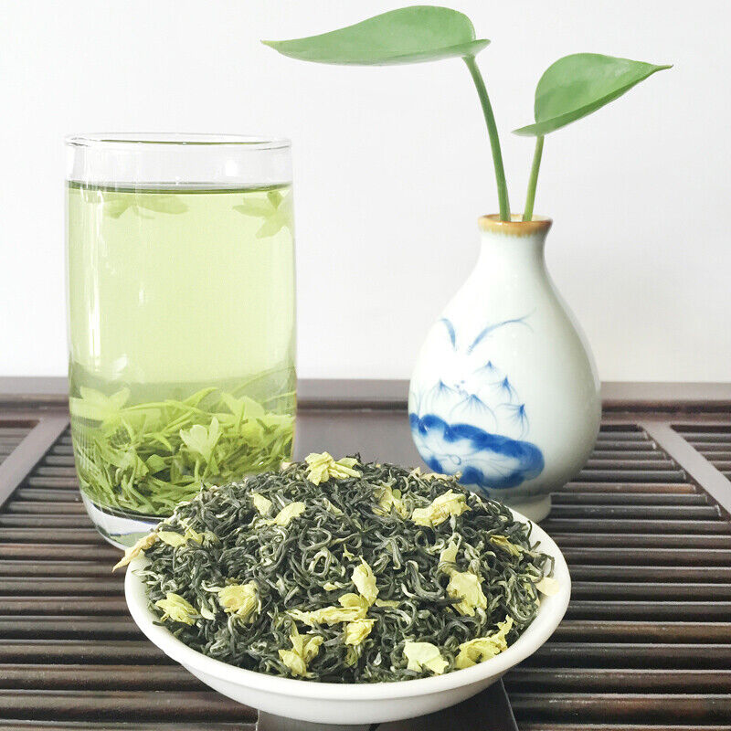 2023 Spring New Tea SiChuan Bi Tan Pian Xue Tea Jasmine Green Tea Bud Jasmine Flower Tea-