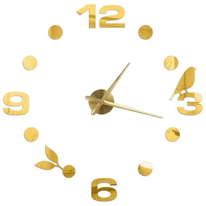 DIY Wall Clocks Acrylic Mirror Large 3D Frameless Home Living Room Decor 37-47In