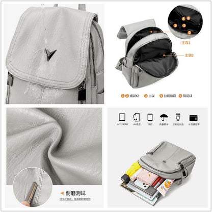 Backpacks Genuine Leather Backpack Travel Bags Anti-theft Vintage Waterproof 1PC