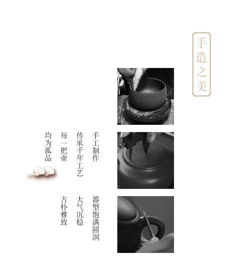 180cc chinese Yixing Handmade Zisha teapot Duan clay bamboo Hu Gongfu Tea Pot