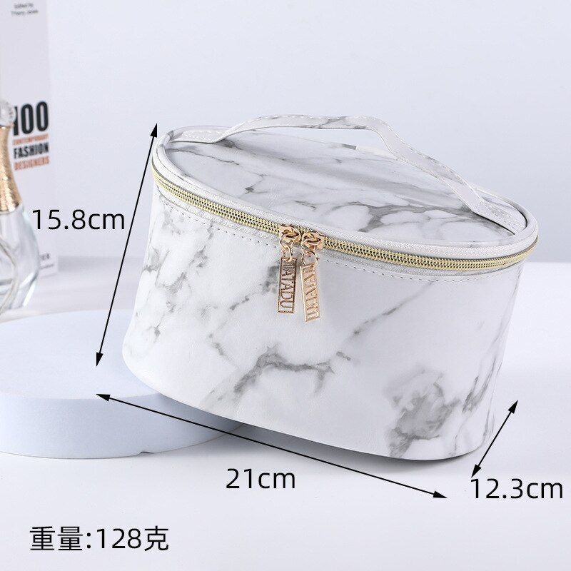 Marble Pattern Cosmetic Bag Multifunction Storage Purse Waterproof Makeup Case