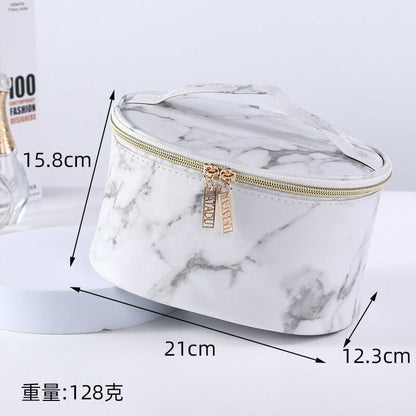 Marble Pattern Cosmetic Bag Multifunction Storage Purse Waterproof Makeup Case