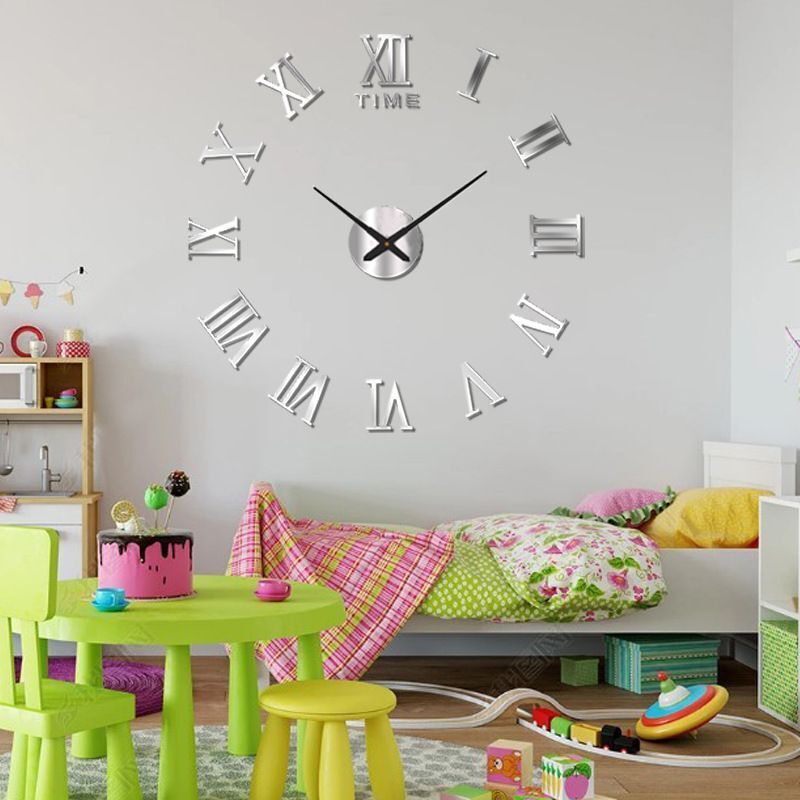 DIY Wall Clocks Creative Acrylic Punch-Free Luminous Living Room Home Decor 16in
