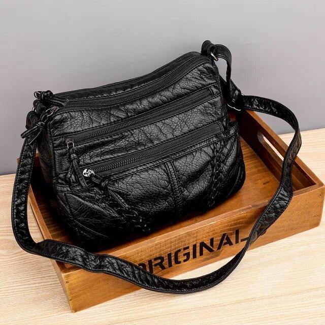 Crossbody Bag for Women Leather Handbag Mini Shoulder Bag Purses Brown