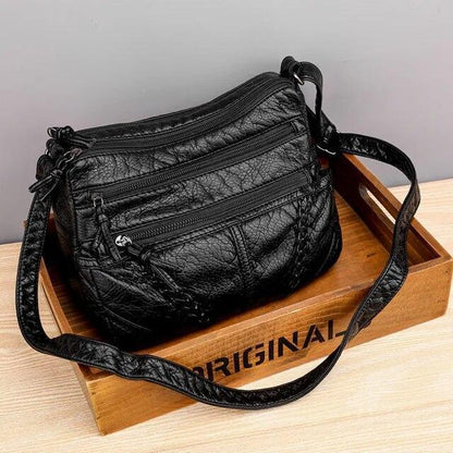 Crossbody Bag for Women Leather Handbag Mini Shoulder Bag Purses Brown