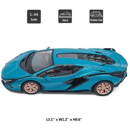 1/64 Lamborghini Sian FKP 37 Model Toy Car Alloy Metal Diecast Toy Vehicle Blue