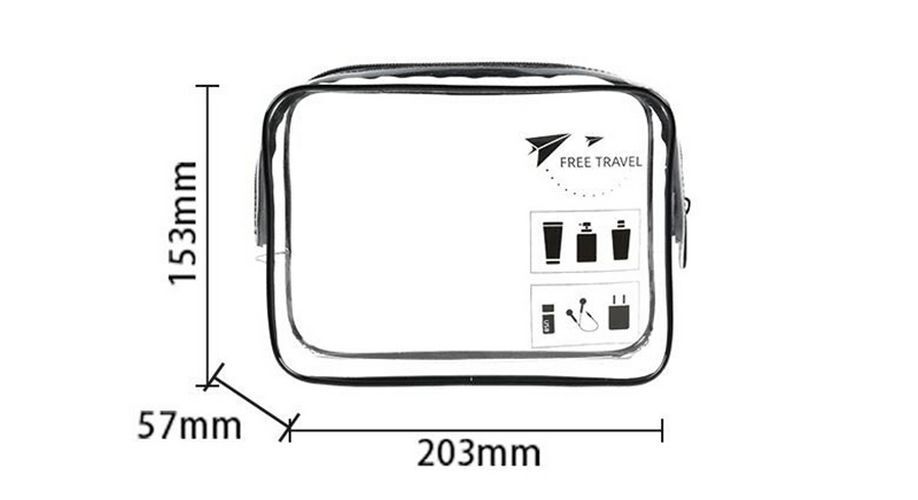 Waterproof Transparent PVC Cosmetic Bags Make Up Case Traveling Zipper Organizer