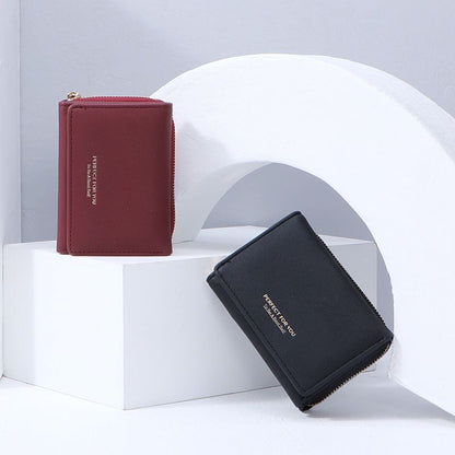 Women Wallet Multifunctional Folding Multi-card Slot Card Bag Zipper Coin Purse