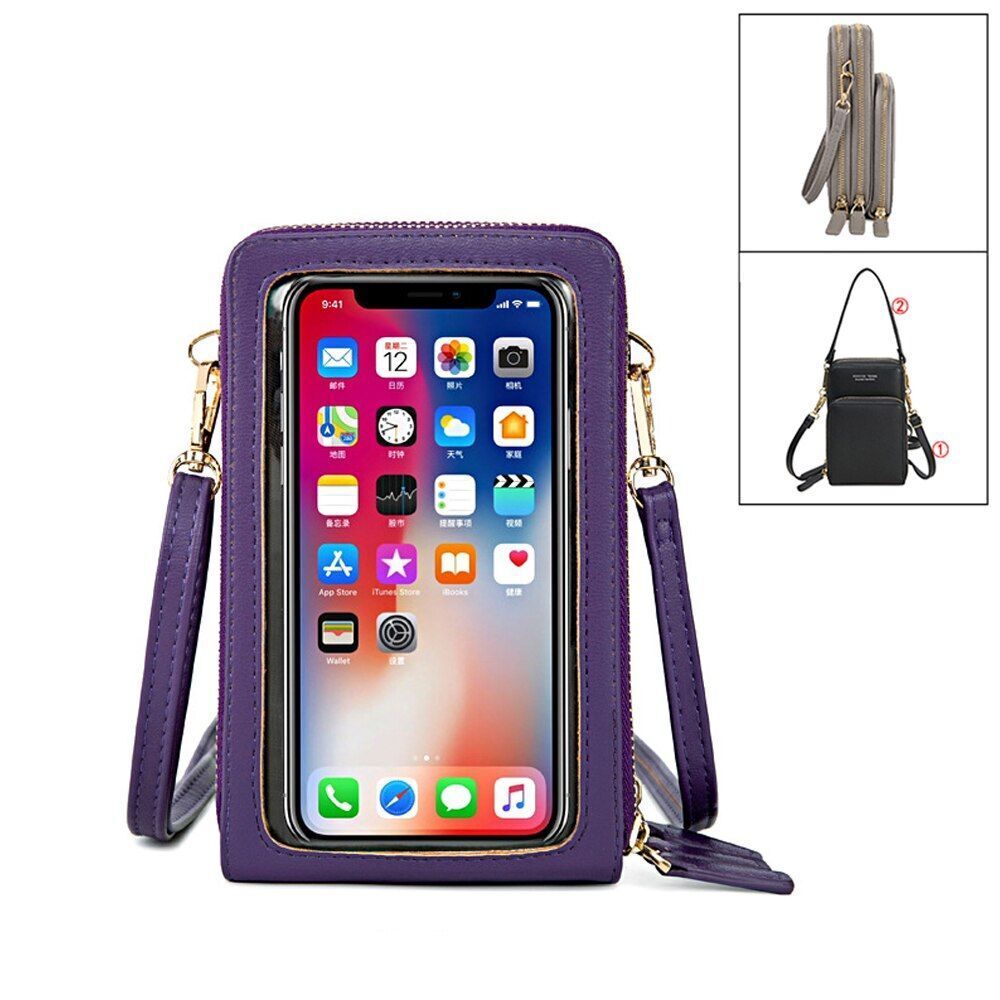 Women Leather Shoulder Bags Large Capacity Crossbody Bags Handbag Phone Purse