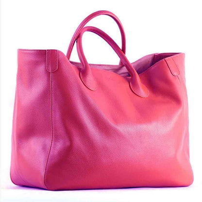 Oversized Tote Bag Genuine Leather Handbag Purse Brown Large Shopper Bag Travel