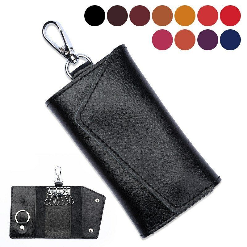 Men Women Car Key Keychain Key Bag Holder Pouch Leather Unisex Key Bag Small Bag