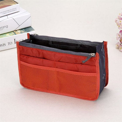 Tote Cosmetic Bag Double Zipper Makeup Bag Toiletries Large Nylon Travel Insert
