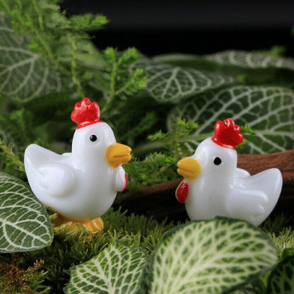 Mini 5pcs White Little Cock Decoration Supplies Micro Landscape Deco Creative