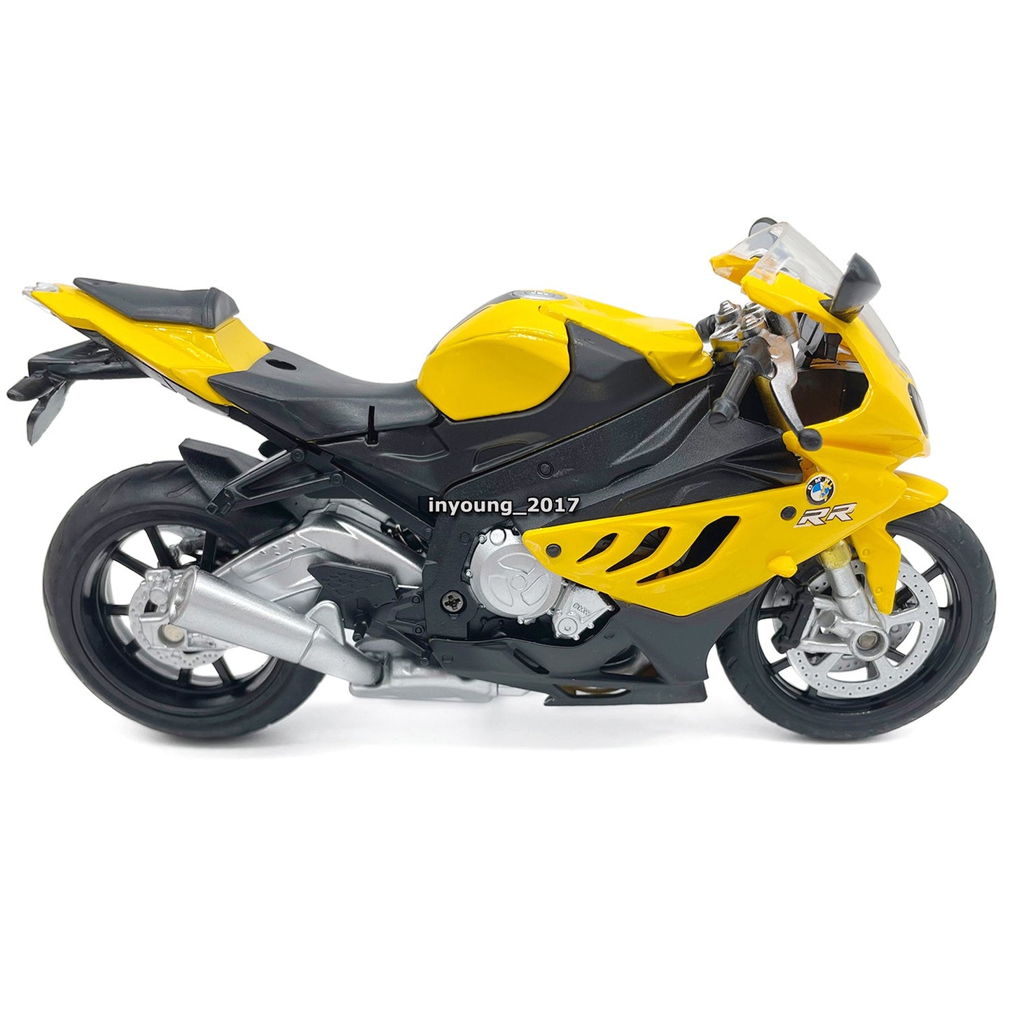 1/12 BMW S1000RR Motorcycle Model Toy Diecast Toy Vehicle for Kids Boys Yellow