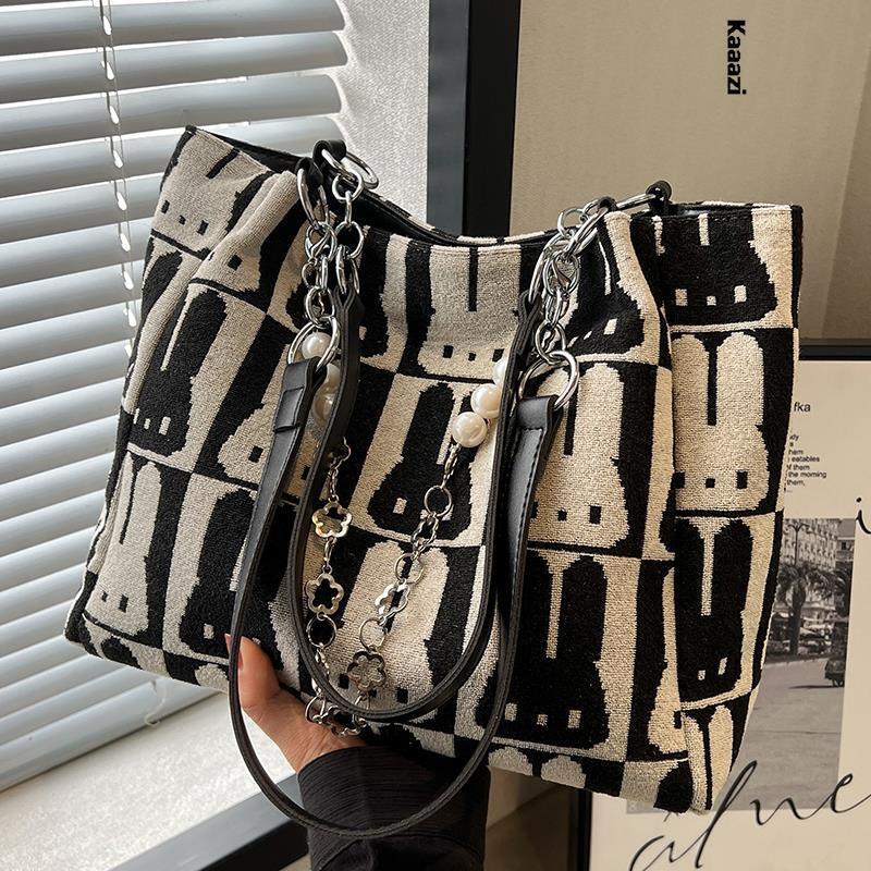 Handbag Chain Shoulder Bag Canvas Women's Work Tote Bag Casual