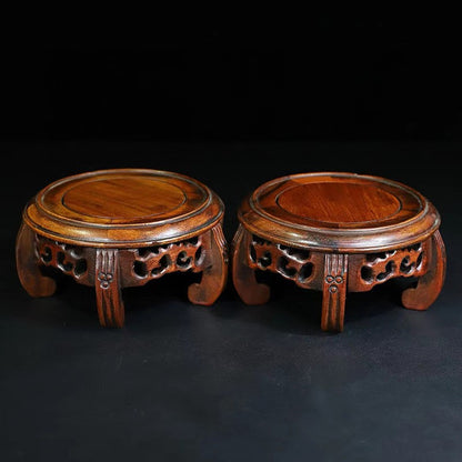 A Pair Chinese Natural Rosewood Handcarved Exquisite Base