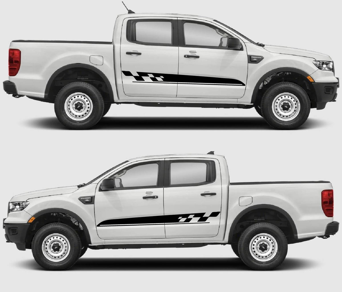 Ford Ranger Side Stripe Decals Check Flag Premium Vinyl Graphics 4x4 Utility