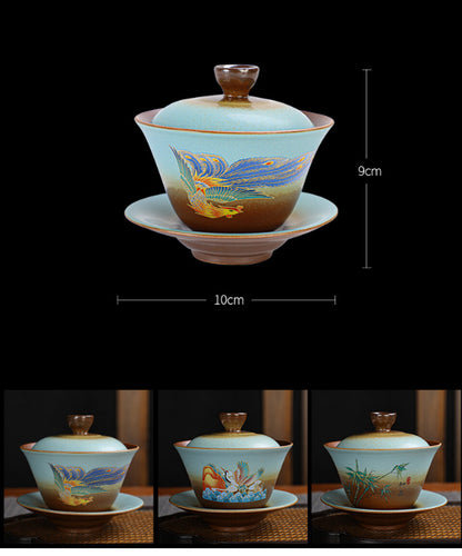 150ml Chinese Jingdezhen Ceramic Gaiwan Bowl Cup Home Kungfu Tea Set Tureen
