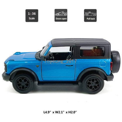 1/36 Ford Bronco Model Car Diecast Toy Vehicle Toys for Boys Kids Gifts Blue