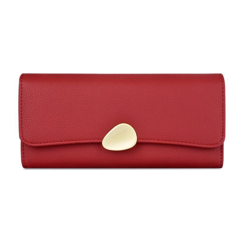 Leather Purse Wallet Green Thin Clutch Phone Bag Luxury Credit Card Holder 9.4CM