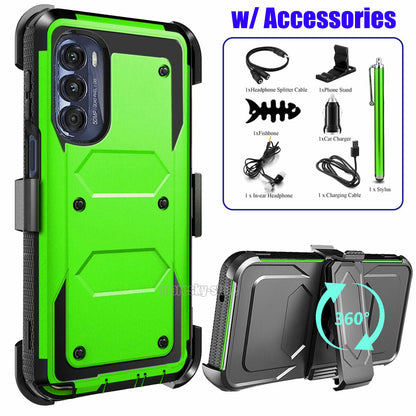 Rugged Case For Motorola Moto G Stylus 2022 w/ 360 Clip Holster Cover Accessory