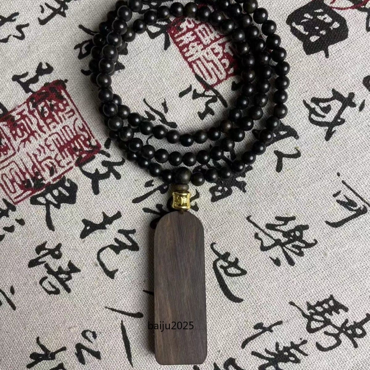 6mm*108 Natural Agarwood Prayer Beads Necklace Multi-loop Bracelet Pendant
