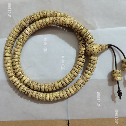 Hainan Xingyue Bodhi Chicken Oil Yellow 3x7mm High Density 114 Beads Bracelet