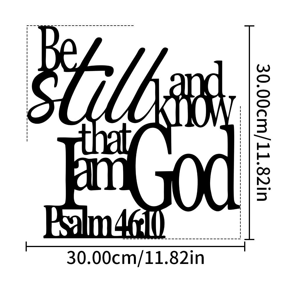 Bible Verse Metal Wall Art 'Be Still' Psalm 46:10 Durable Hanging Sign for Home
