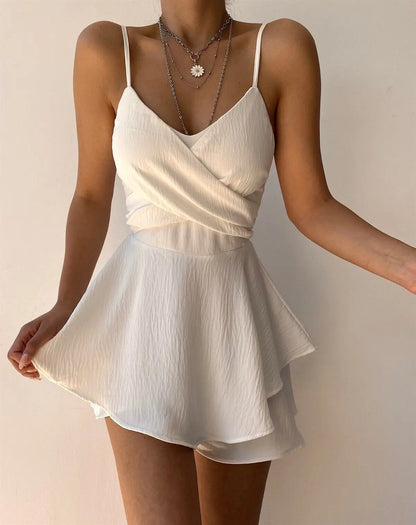 Slim Suspender Strap Sexy Rompers Summer Casual Slip Female Elegant Skirt