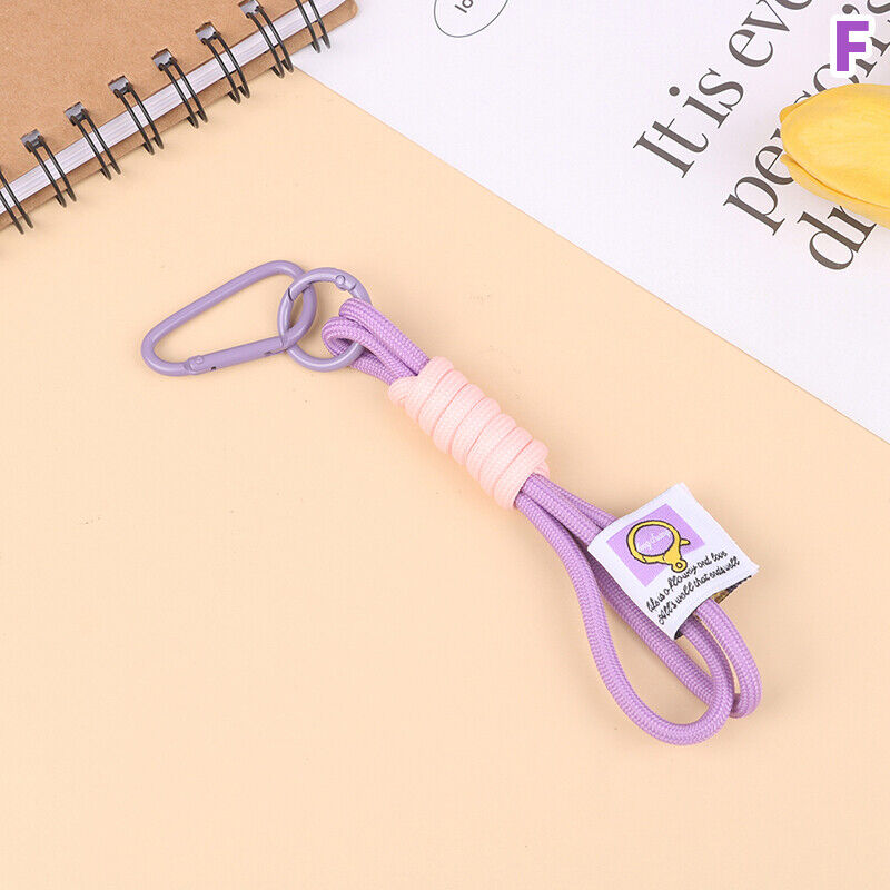 1Pc Braid Lanyard Phone Strap Carabiner Cord Bag Hanging Rope Keychain Pendant