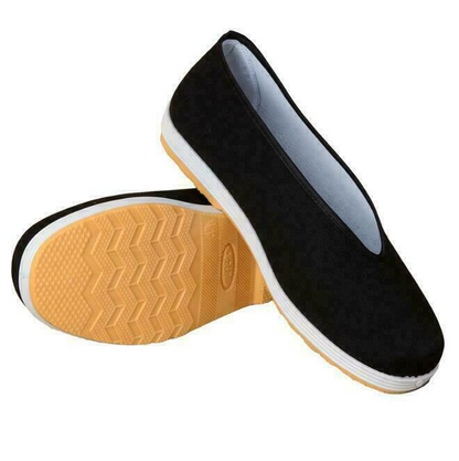 Retro Mens Chinese style Martial Art Kung Fu Cloth Shoes Tai Chi Casual Shoes @