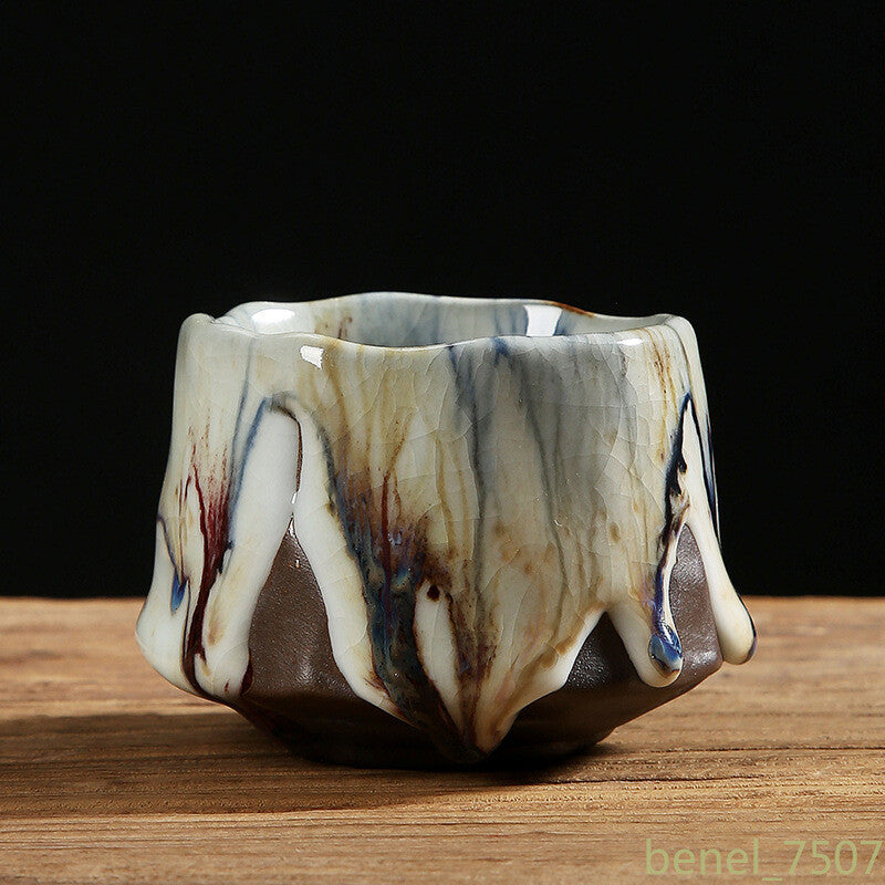 Ru Kiln Ceramic Tea Cup Chinese Style Kung Fu Tea Accessories Creative Retro