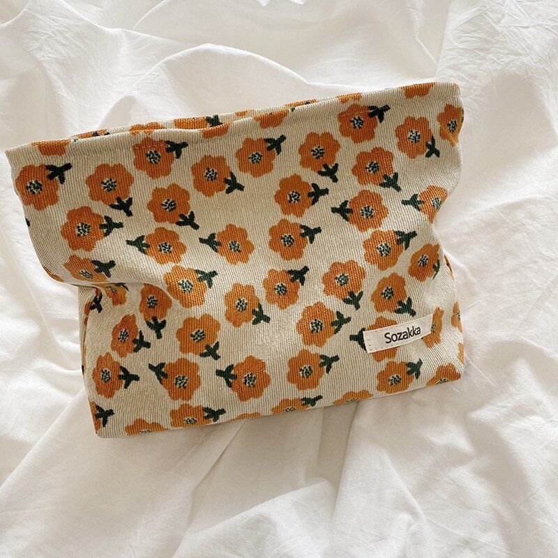 Travel Cosmetic Bag Beauty Storage Woman Makeup Bag Flower Print Cosmetic Case