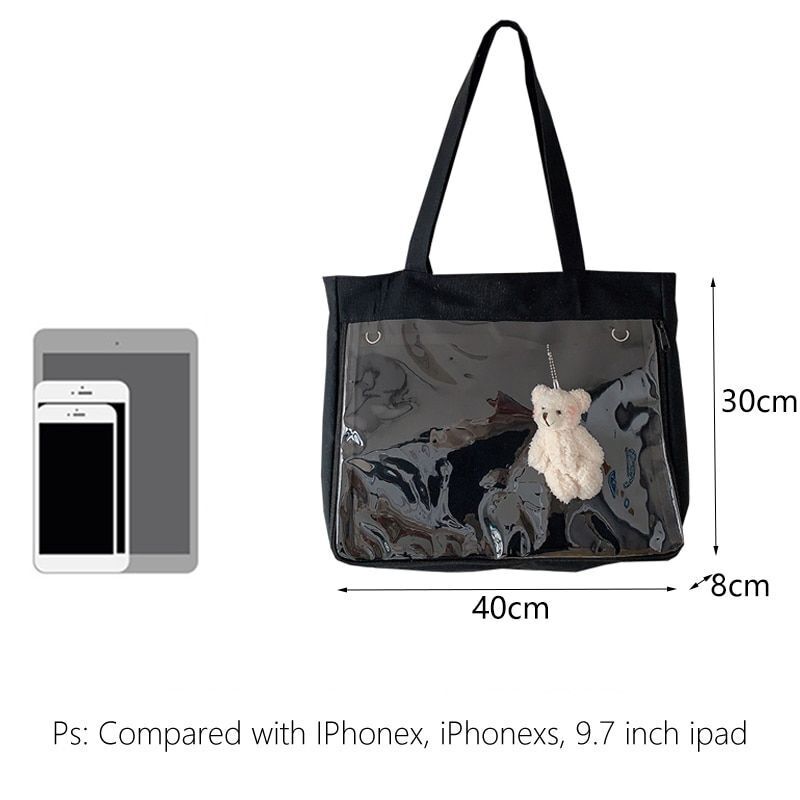 Crossbody Clear Bag Schoolbag Candy Sweet Shoulder Bags Polyester Canvas Handbag