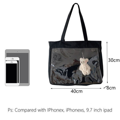 Crossbody Clear Bag Schoolbag Candy Sweet Shoulder Bags Polyester Canvas Handbag
