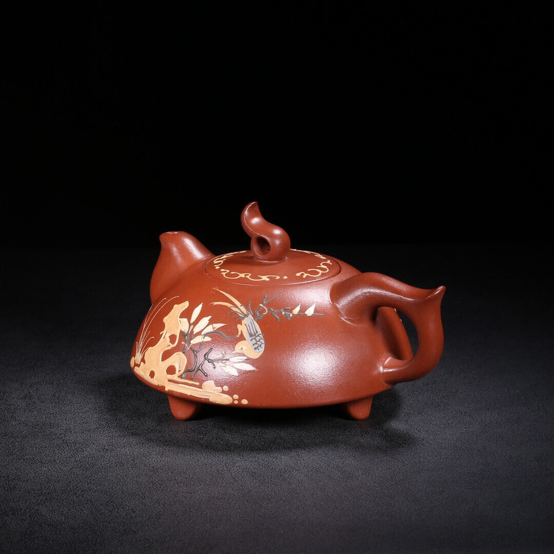 Chinese Yixing Zisha Clay Handmade Exquisite Teapot （飞鸿 底款：汪寅仙）