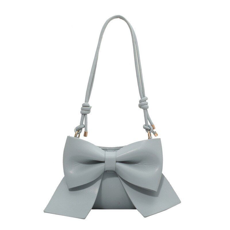 Textured Shoulder Underarm Bag Messenger Purse Bow Small Pouch 23*6*17 CM Zipper