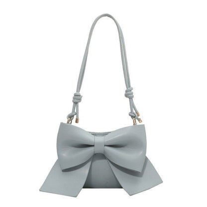 Textured Shoulder Underarm Bag Messenger Purse Bow Small Pouch 23*6*17 CM Zipper