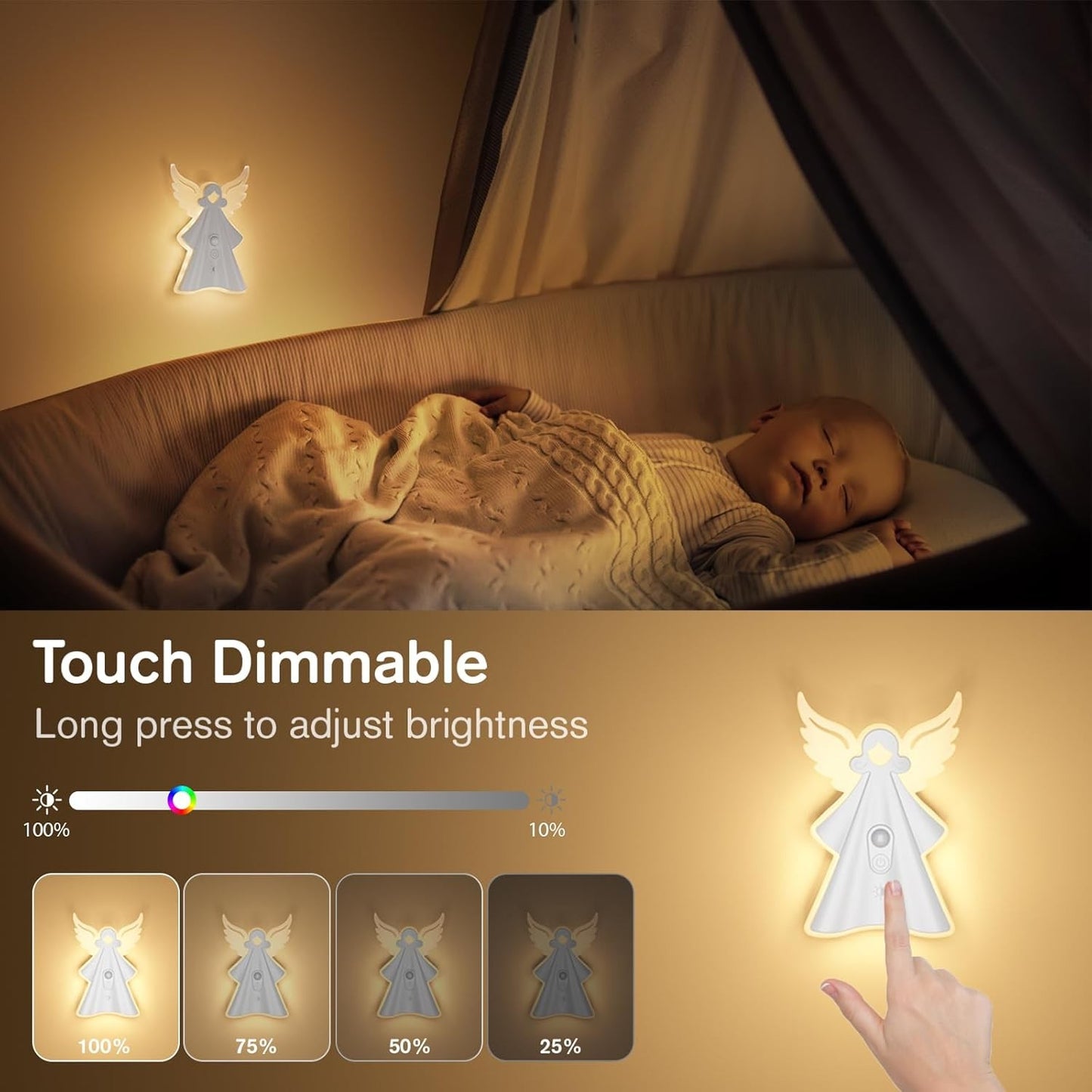 Night Lights Motion Sensor,Rechargeable LED Light with Remote,18 Colors Dimmable