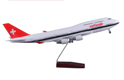 1:150 47CM Swissair BOEING 747-400 Airplane Landing Gear Resin Aircraft Model