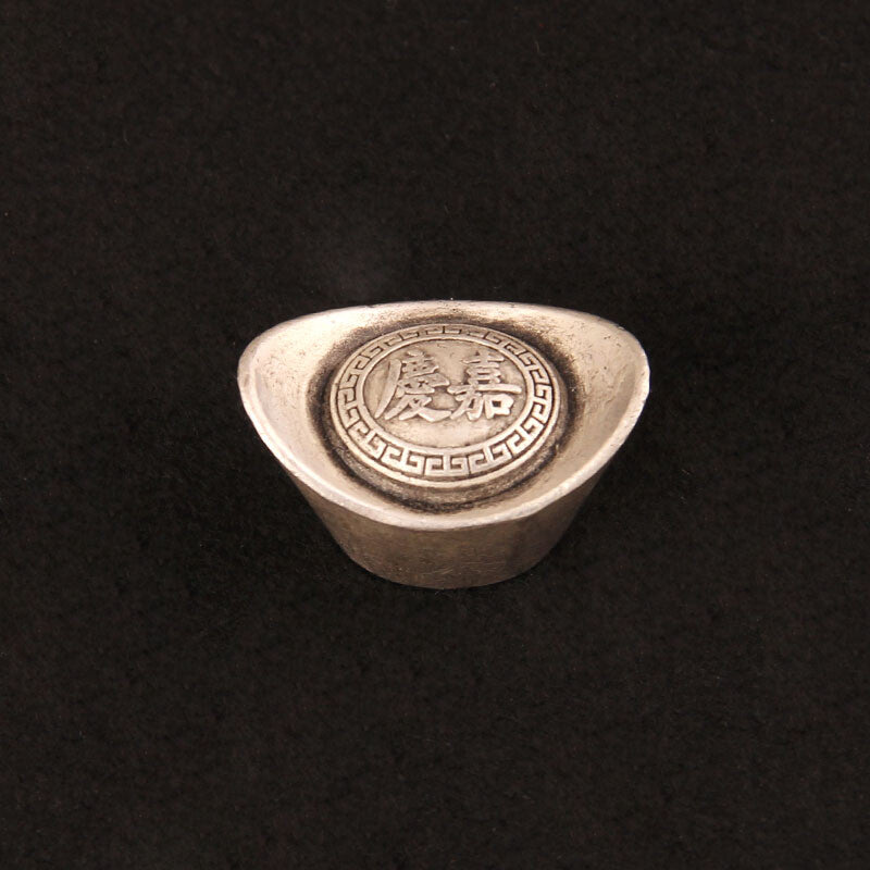 Silver Ingot Ornament Solid Antique Five Emperors Household Treasure Pot