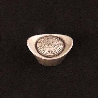 Silver Ingot Ornament Solid Antique Five Emperors Household Treasure Pot