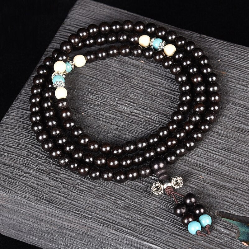 Natural Authentic African Ebony Purple Sandalwood Bracelets Men Women Beads