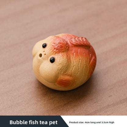 Goldfish Tea Pet Ornament 4cm 1.6in Teapot Cover Holder Kungfu Tea Ceremony
