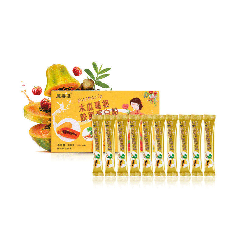 Papaya Kudzu Collagen Powder Milk Tea Juice Beauty Natural 100g