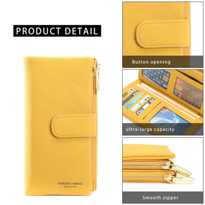 Synthetic Leather Wallet Pink Brown Blue Black Green Yellow Red Clutch Bag Purse